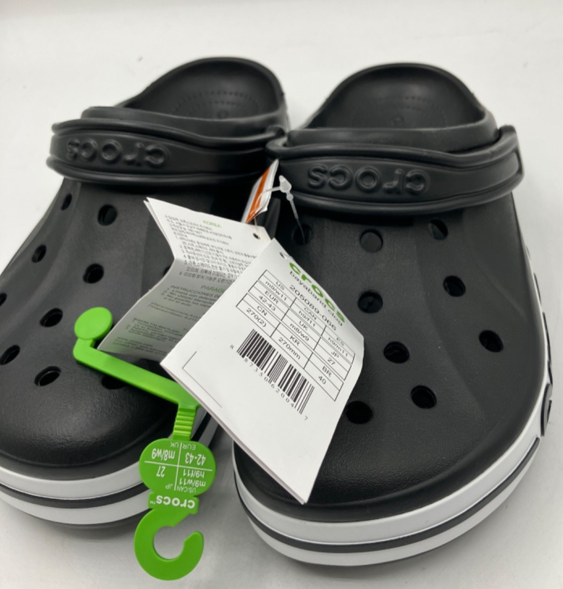 Crocs Adult Bayaband Clogs, Black/White, W10/M12, 205089-066