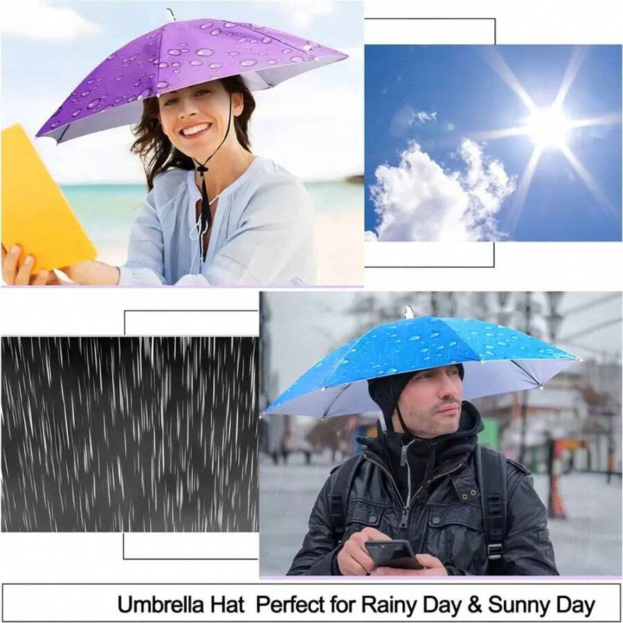 Umbrella Cap Suitable for Camping Fishing Elastic Headband UV Safe Umbrella Cap