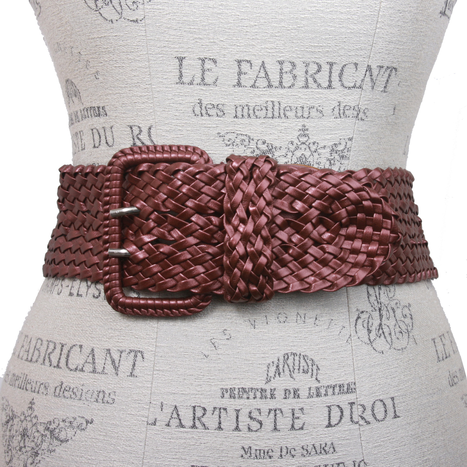 Women’s 3″ Wide Hand Made Braided Square Buckle Belt