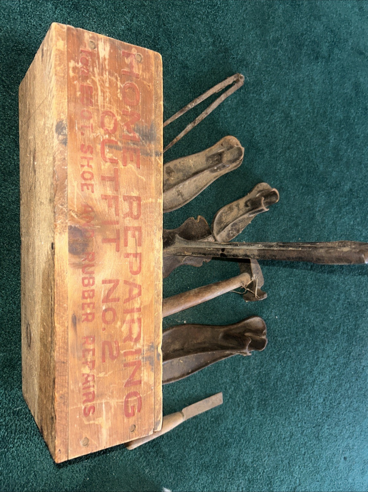 Vtg Antique Leader Cobbler Kit For Boot and Shoes Repair Original Box USA Made