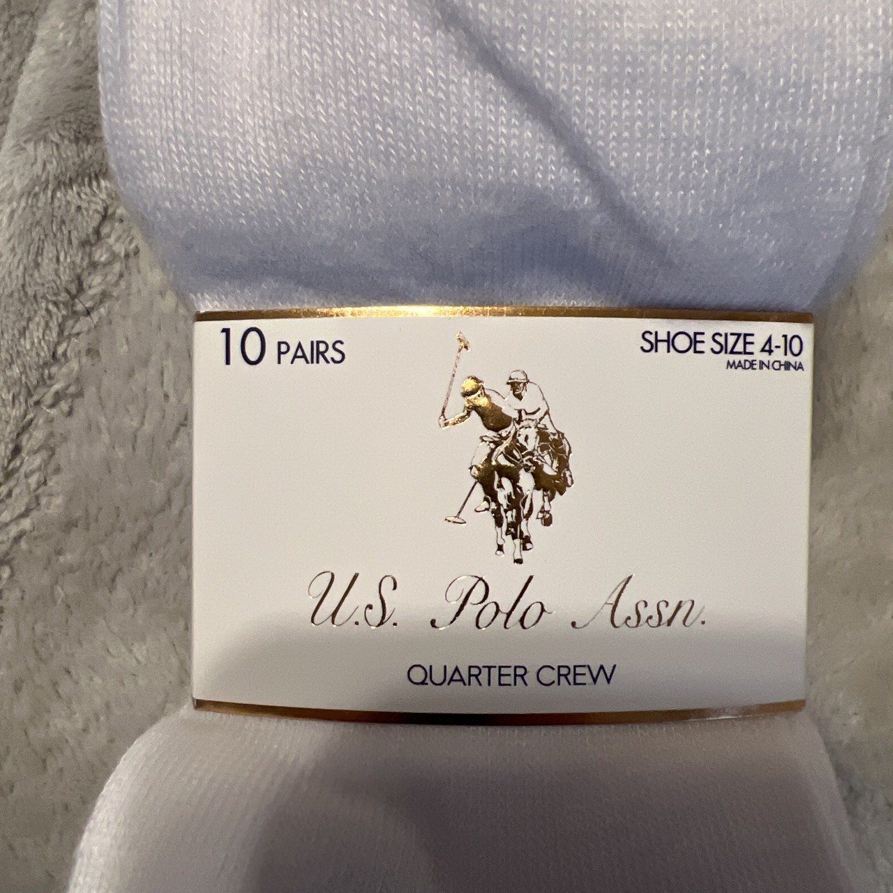 U.S. Polo Assn. Women’s Quarter Crew Socks 10 Pairs Multicolor Shoe Size 4-10