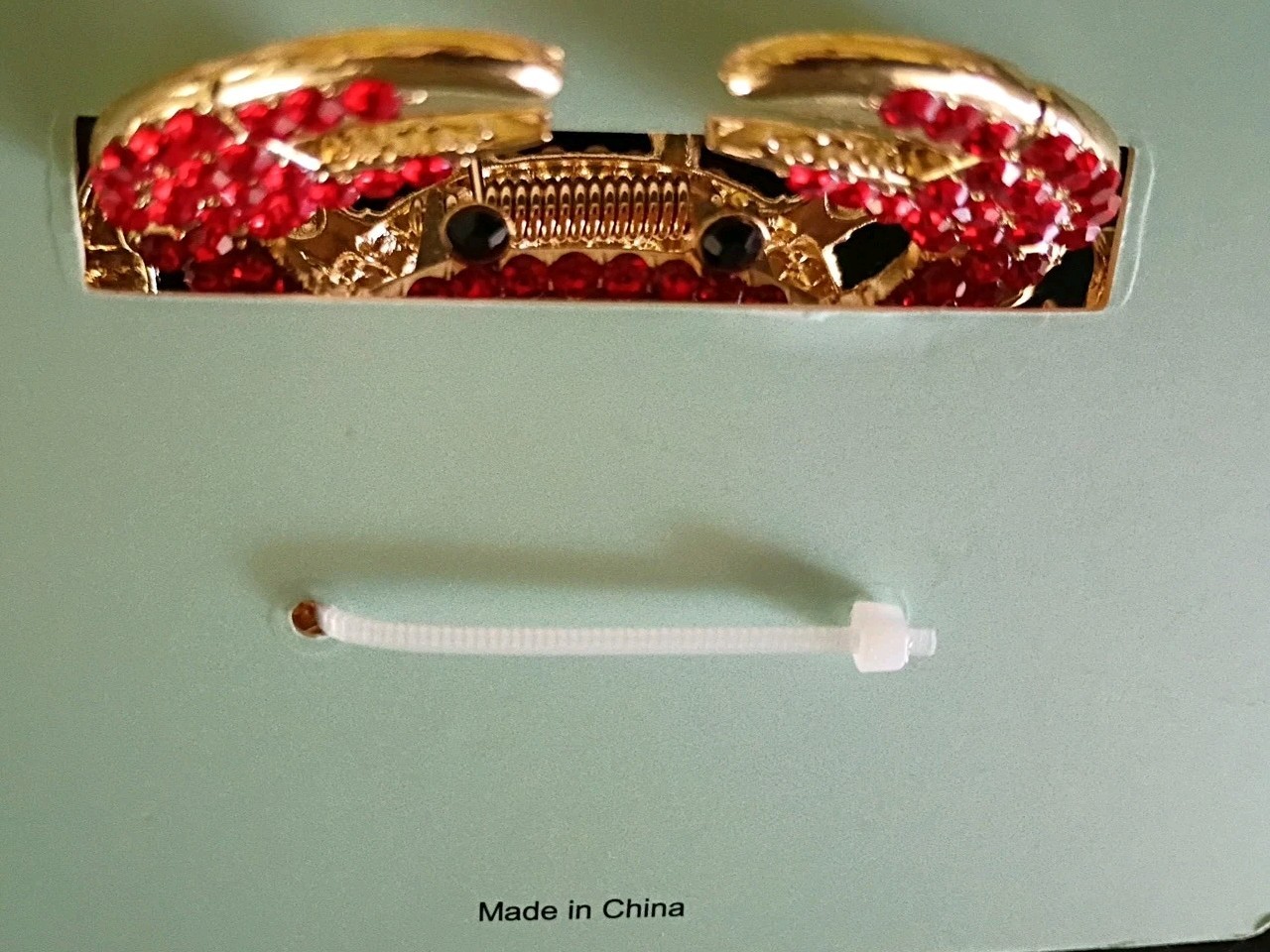 Piper K Large Red Crab Crystal Hair Claw Clip New!