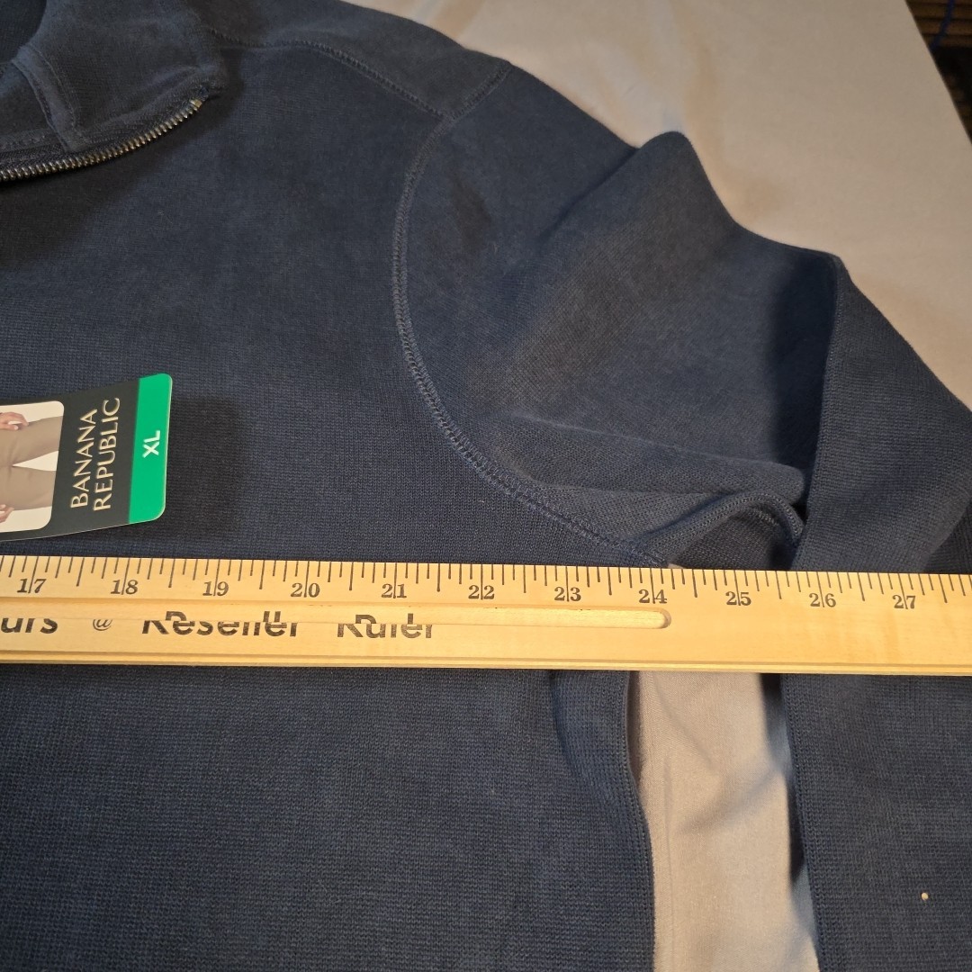 Banana Republic Men’s Double Knit 1/4 Zip Pullover Blue Size XL NWT