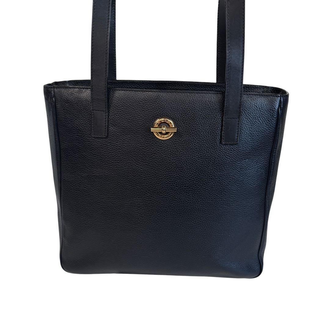 CELINE Tote bag Leather Black Vintage Authentic From Japan
