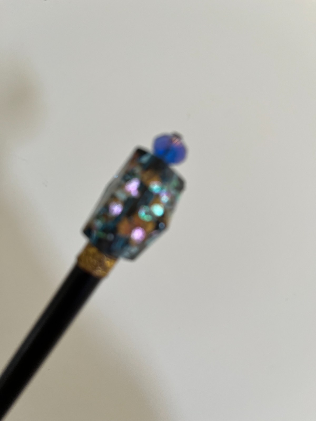 Hand made Kanzashi hair stick Ornament With Tensha Beads