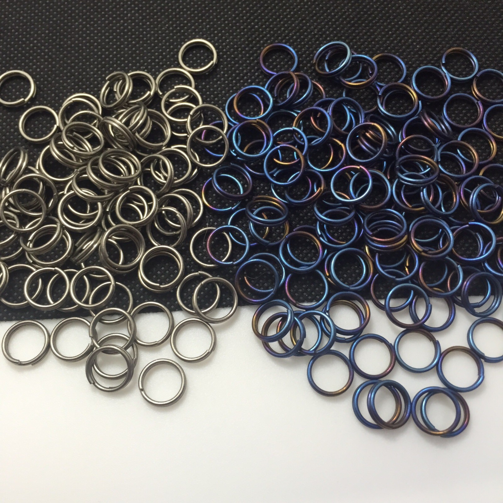 10pcs 10/12/14mm Titanium Alloy Circle Key Ring Hanging Split Ring Keychain