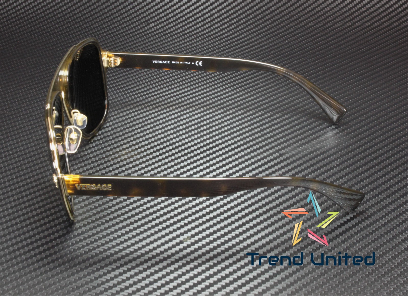 VERSACE VE2199 12524T Dark Havana Dark Grey Mirror Gold 56 mm Men’s Sunglasses