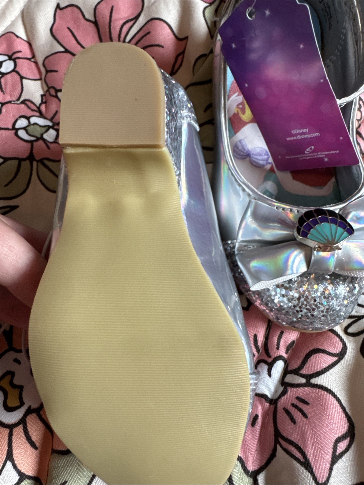 Disney Little Mermaid Ariel Toddler Girl Dress Up Shoes Sz 6 New Princess Ballet