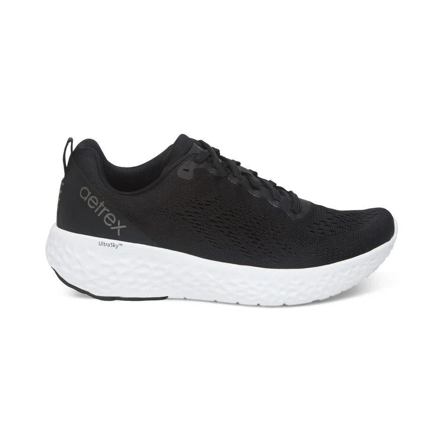Aetrex Danika Machine Washable Orthotic Mesh Sneaker Black US 8.5 EUR 39