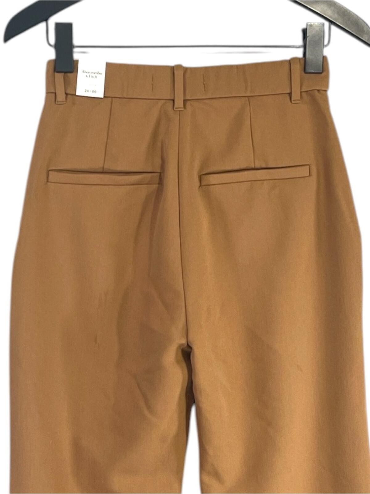 NWT Abercrombie & Fitch Relaxed Tailored Crossover Waist Pant size 24 in Brown