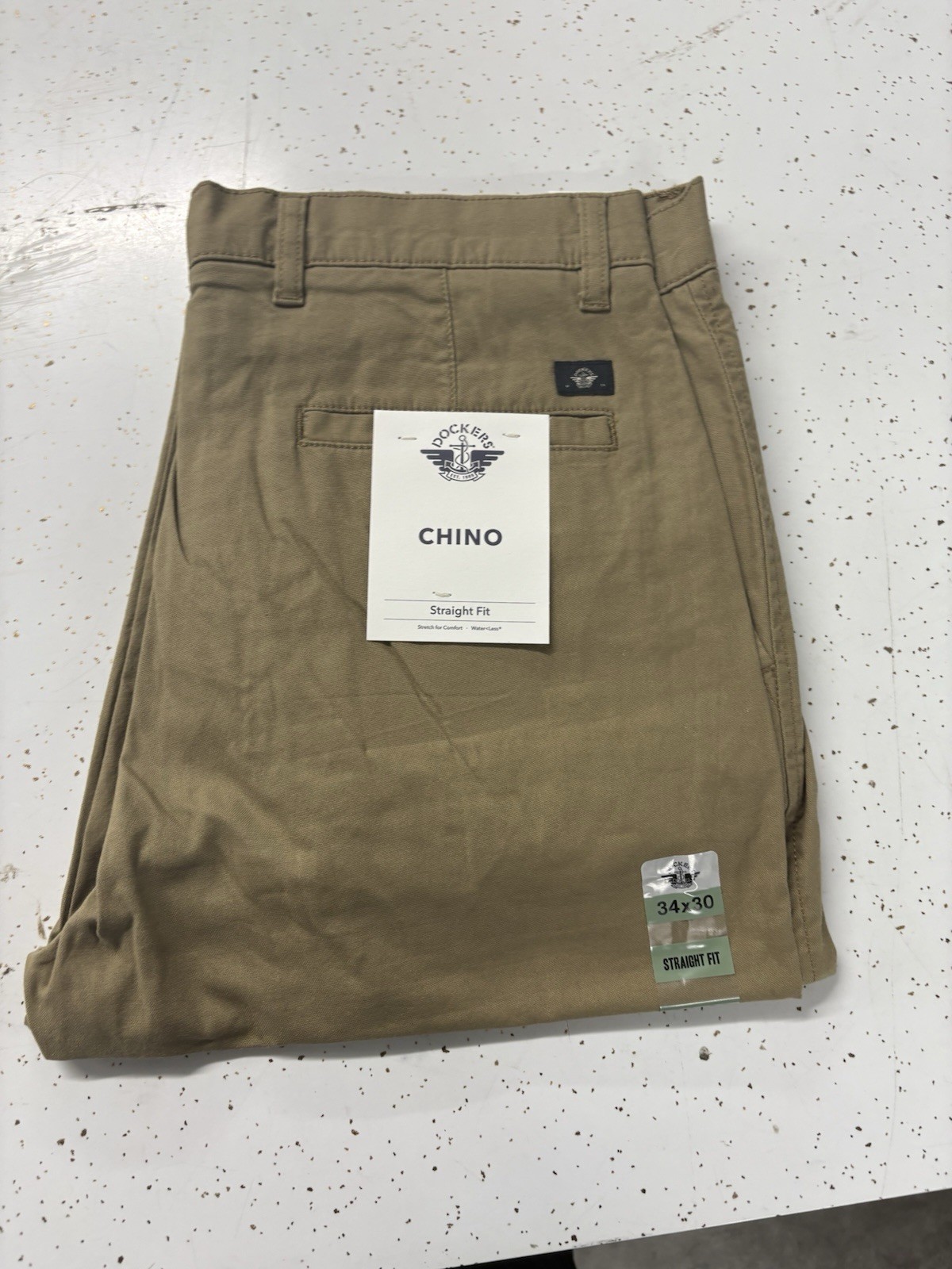 Dockers Men’s Chino Straight Fit Pants Stretch Tan 34X30