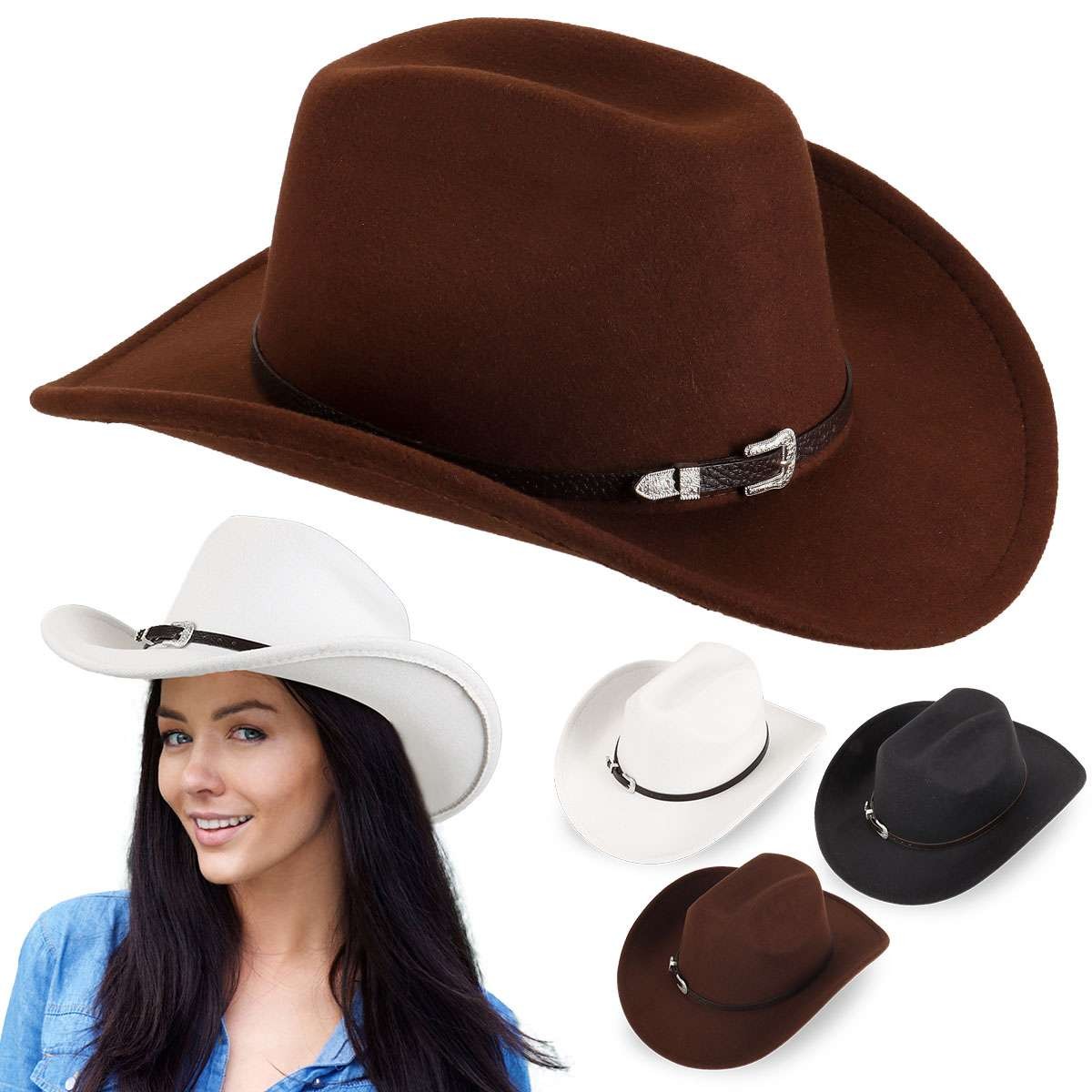 Cowboy Western Hat Women Men Vintage Style Cattleman Hat