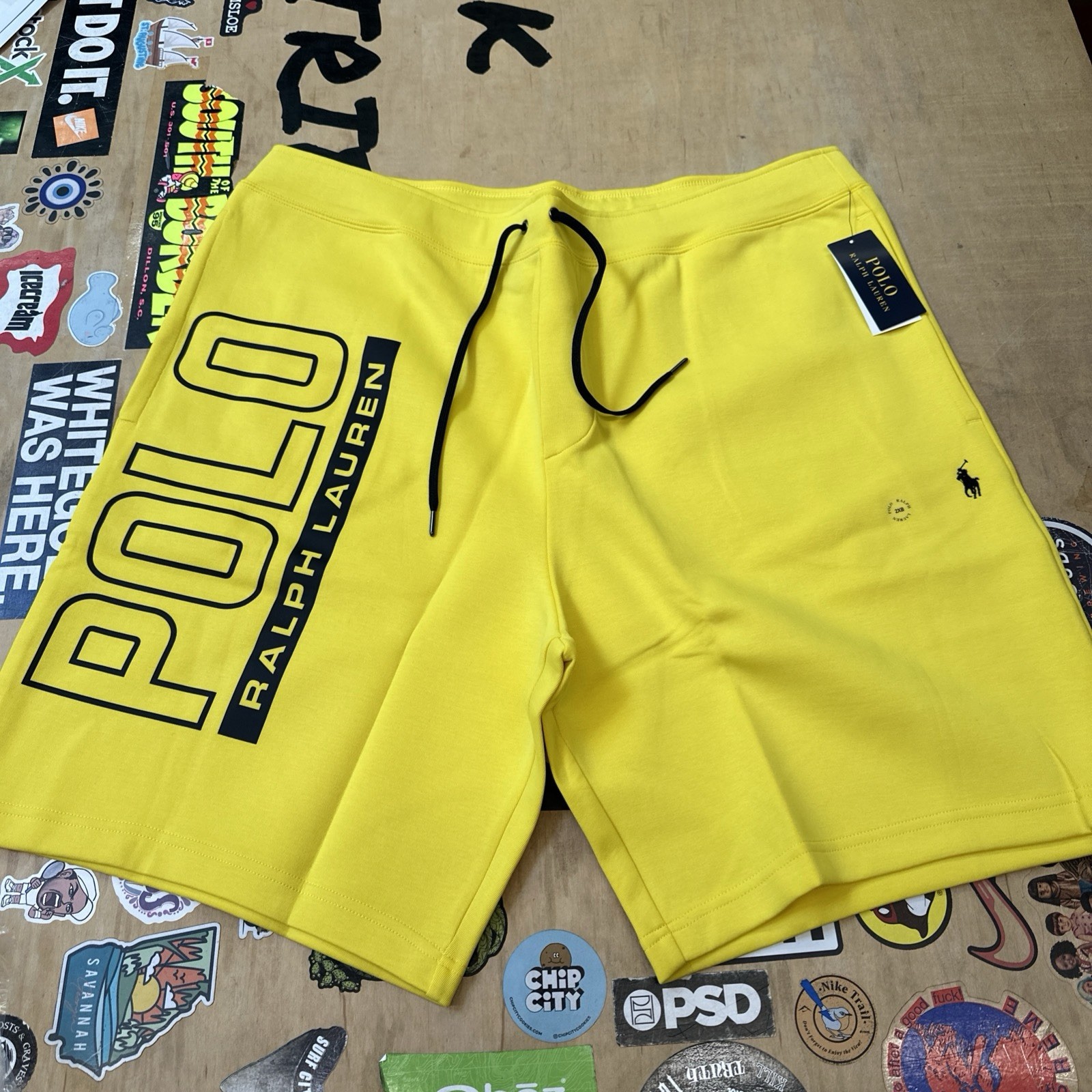 Polo Ralph Lauren Men’s Yellow Big & Tall Polo Logo Tech Knit Shorts, 3XLT