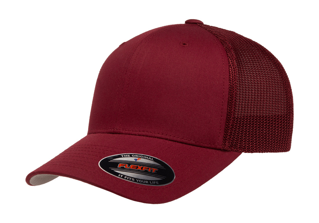 Flexfit Trucker Hat 6511 Fitted Mesh Baseball Cap Plain Blank Flex Fit OSFM