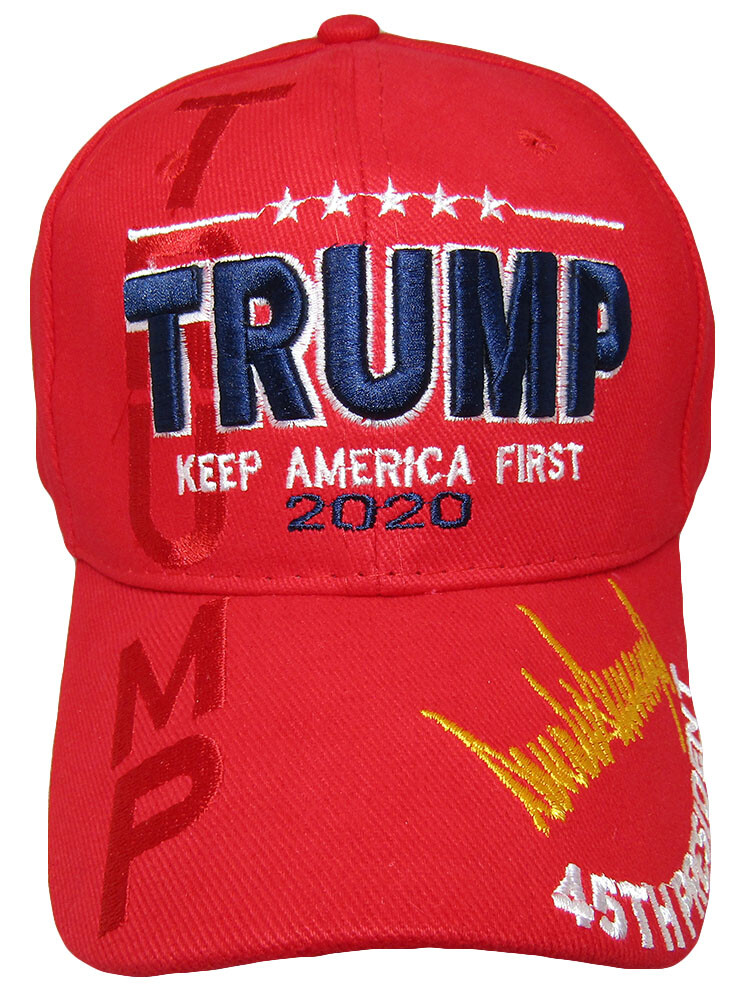 Trump Keep America First 2020 Red Signature 45th President Embroidered Hat Cap