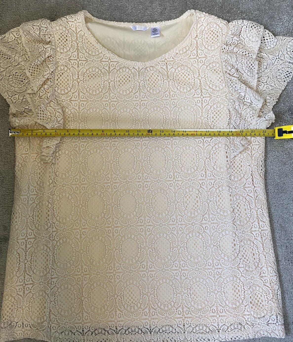 Kaktus Womens Cream Lace Blouse XXL Lined Coquette Soft Romantic Elegant Boho