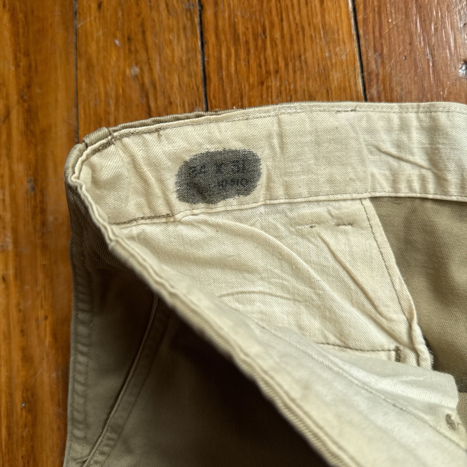 Vintage 50’s US Military Button Fly Khaki Pants Trousers Measured 35×28 Chinos