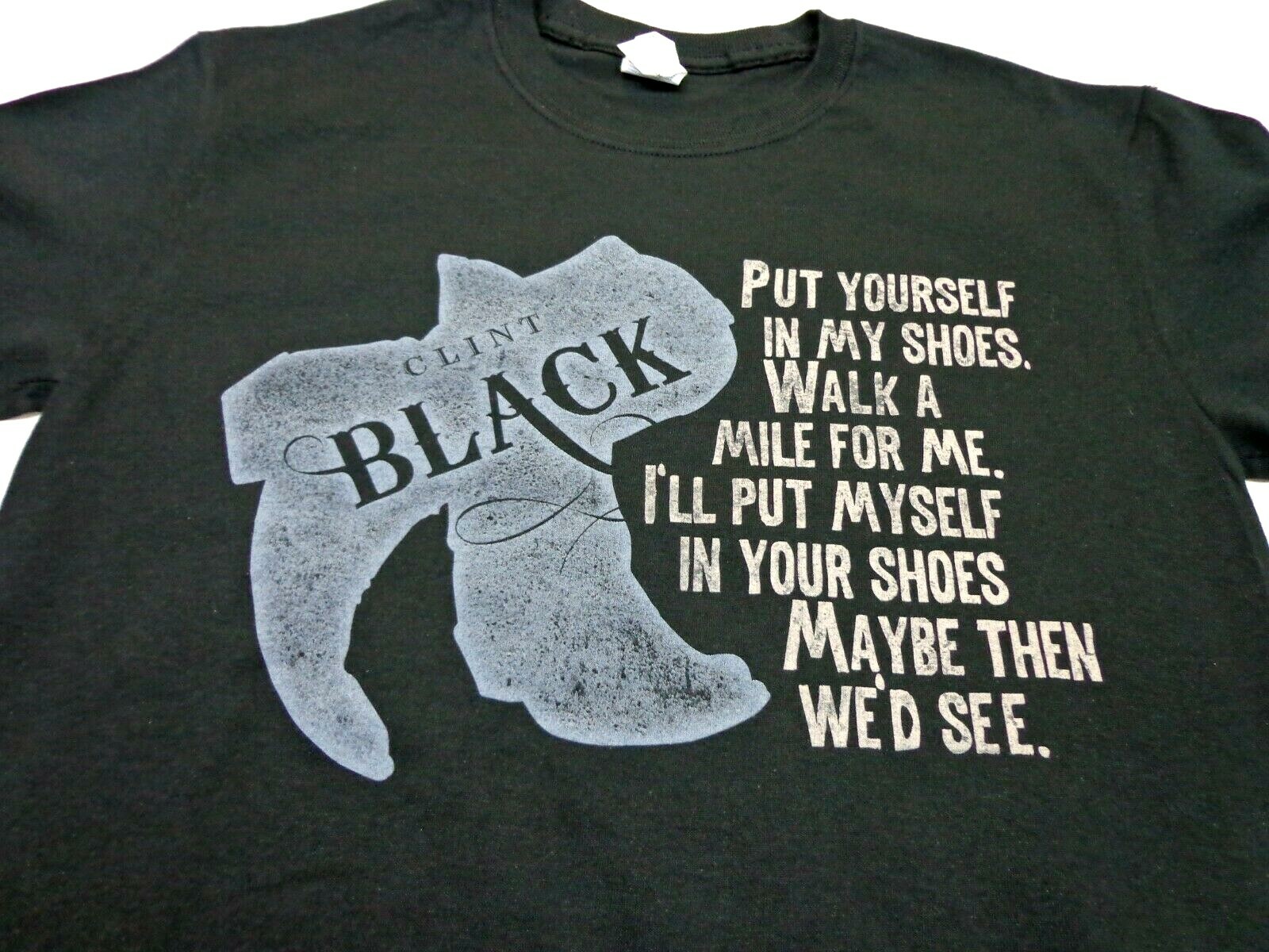 Clint Black ‘Put Yourself In My Shoes’ Black Country Music T Shirt Size Small