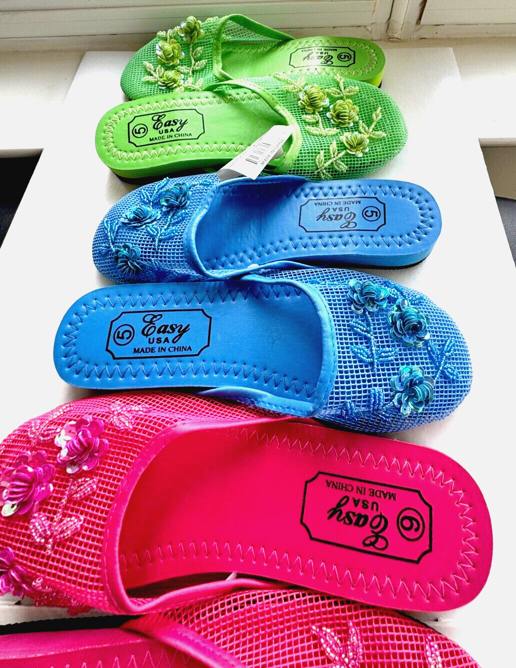 Chinese Mesh Slippers Sandals Fits Women Teens Girls Various Colors Sizes