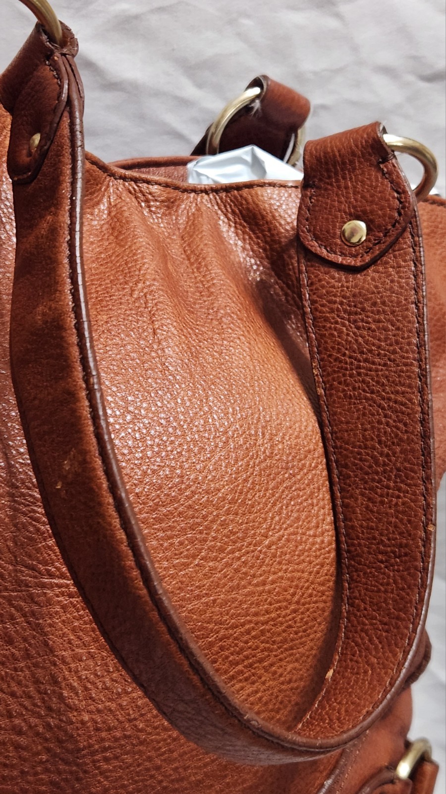 Vintage Michael Kors Astor Lg Leather Tote Bag FLAWED Rugged Work Shoulder Purse