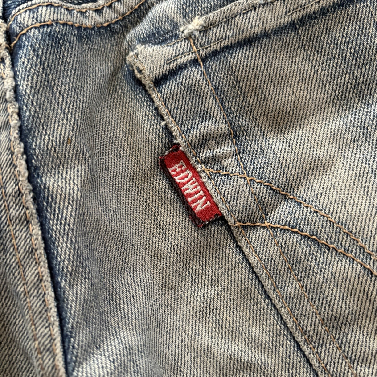 EDWIN 413XV Distressed Denim Jeans Men’s Size 29 Made in Japan Vintage Fade