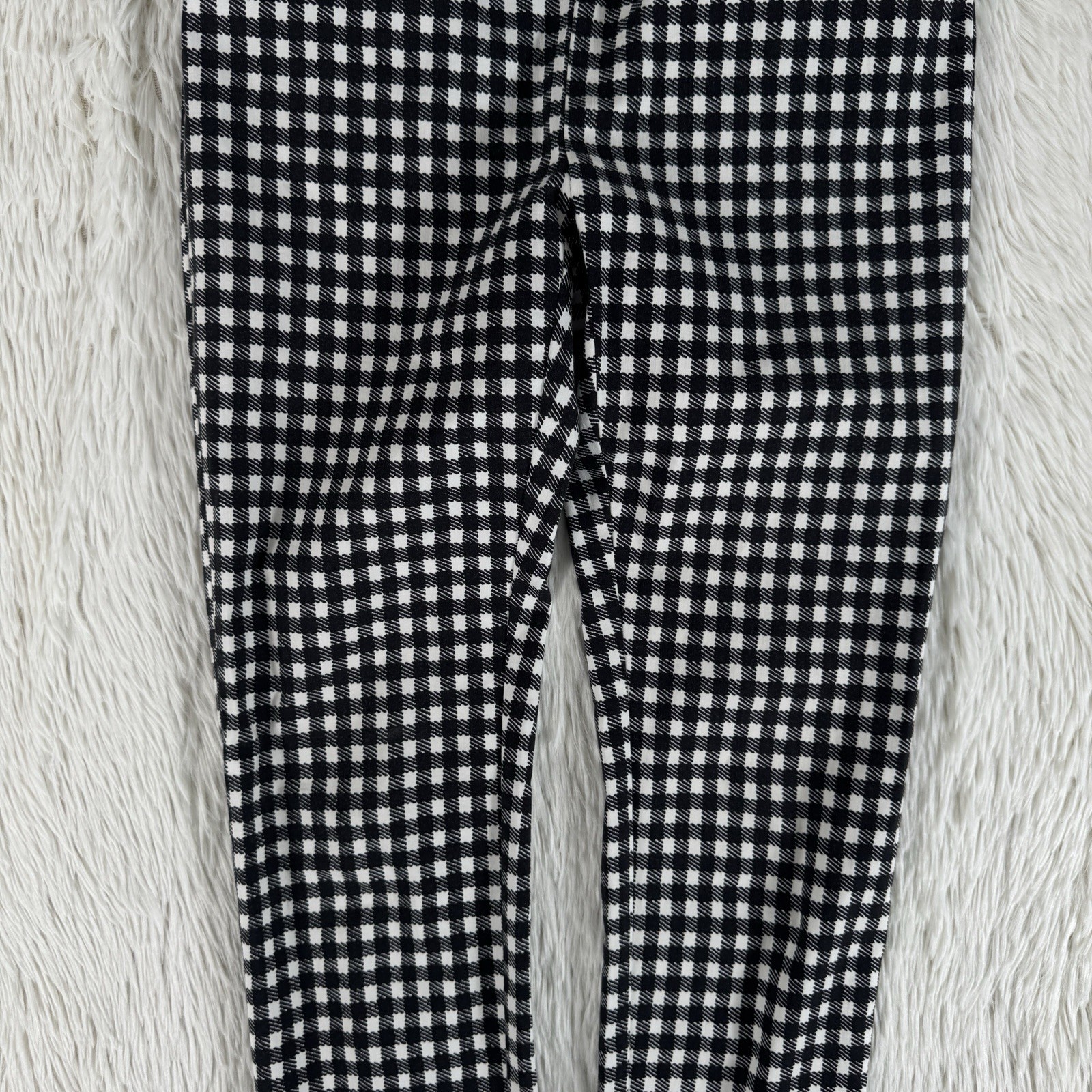 Chico’s Black White Checkered High-Rise Skinny Ankle Pants Women’s Size 00 US 2