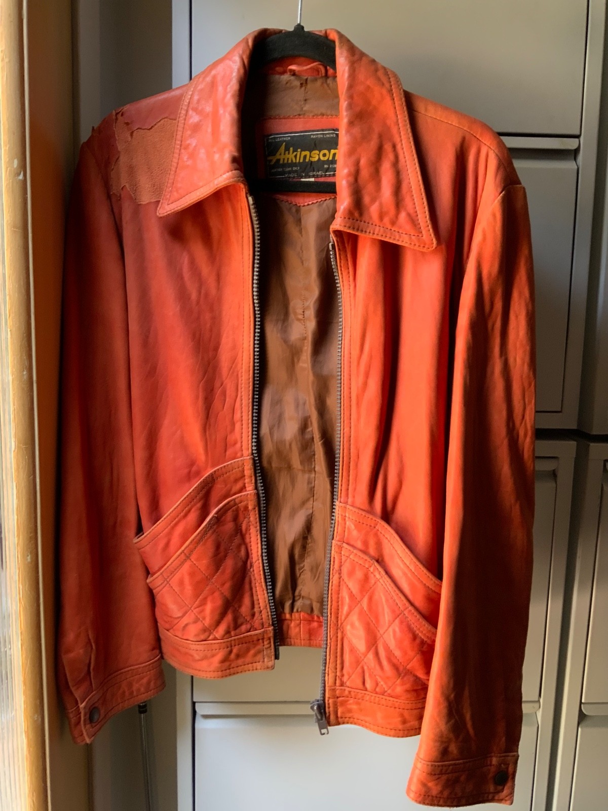 vintage leather motorcycle jacket men