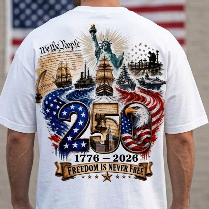 USA 250th Anniversary Freedom Eagle Shirt Patriotic America 250 Graphic Tee Gift