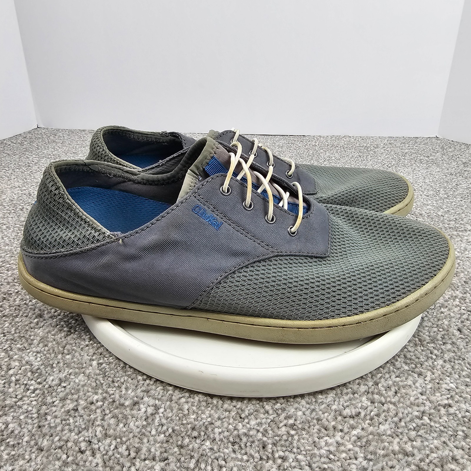 Olukai Nohea Moku Shoes Gray Mesh Slip On Causal Boat Mens Size 9