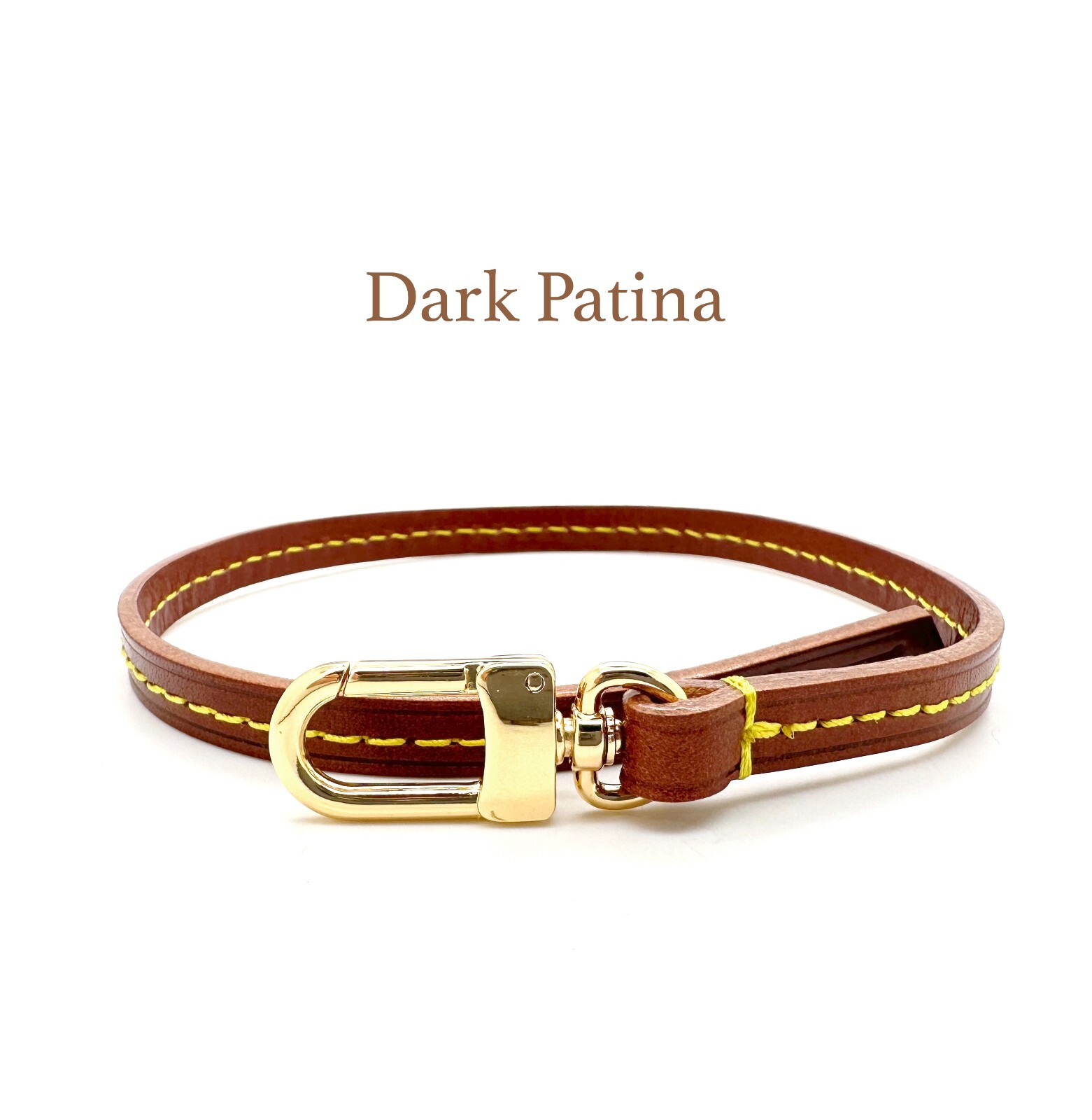 Vachetta Short Leather Wrislet handle strap wrist for Neverfull Pouch one clip