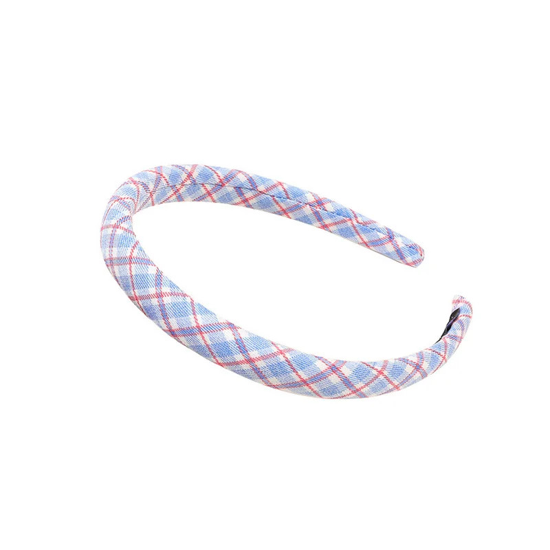 1/2/3pcs Spring Summer Women Solid Color Head Hoop Princess Girls Sweet Plaid Cl