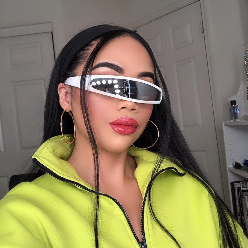 Retro Futuristic 1980’s Disco Wrap Around Space Sunglasses 8964