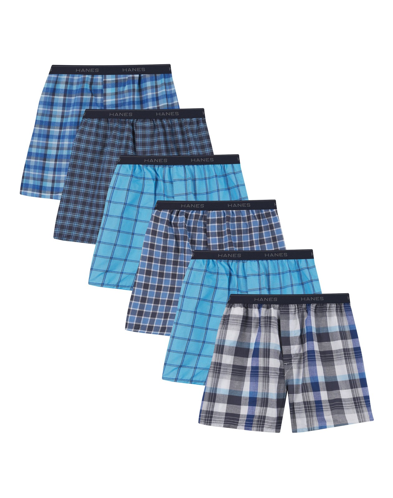 Hanes Men’s 6-Pack Woven Boxers Wicking Cool Comfort Flex Waistband Breathable