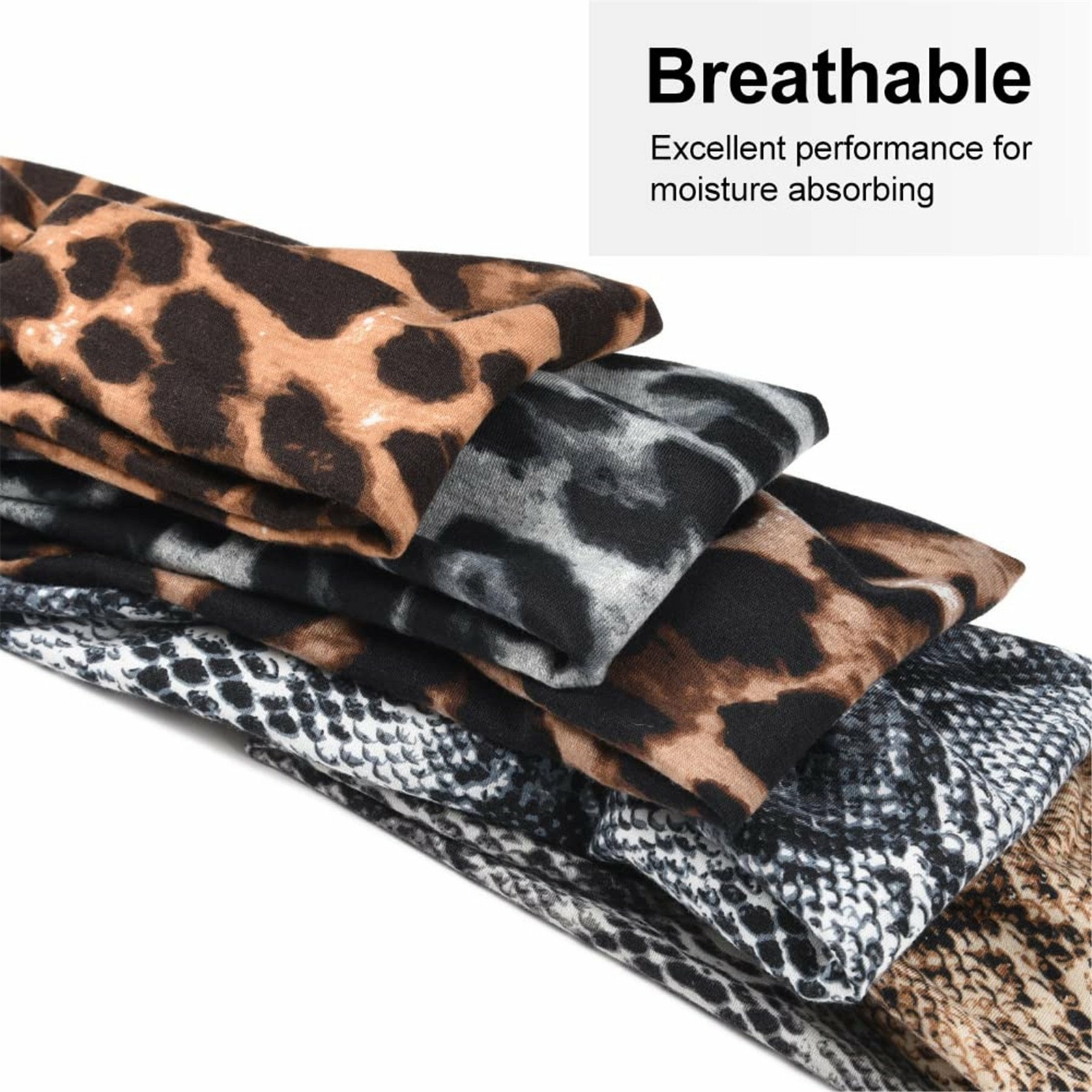 6pcs Womens Boho Leopard Twist Knotted Turban Headband Wide Hair Band Headwrap