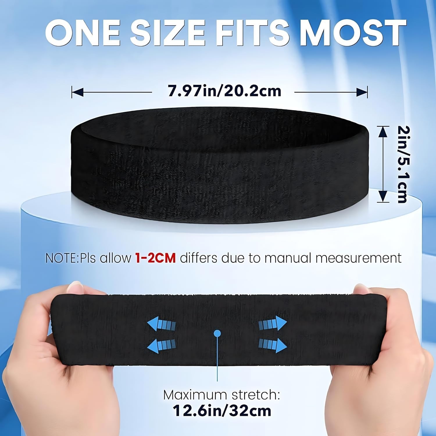 3pack Sports Headband Yoga Gym Sweatband Women Men Hair Bands Head Sweat Band