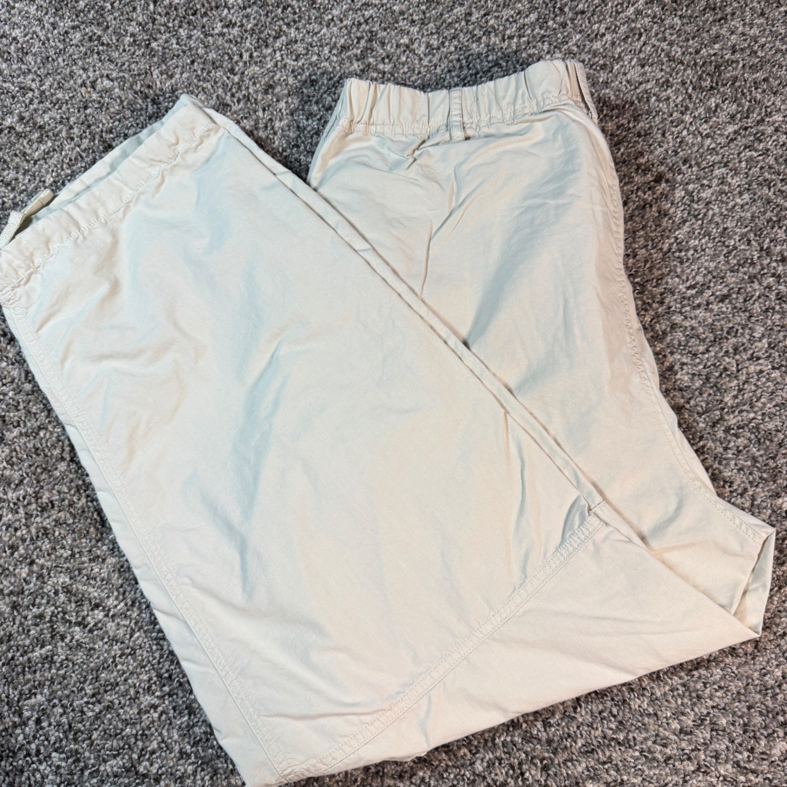 Uniqlo Mens Large Cargo Utility Pants Beige Cotton