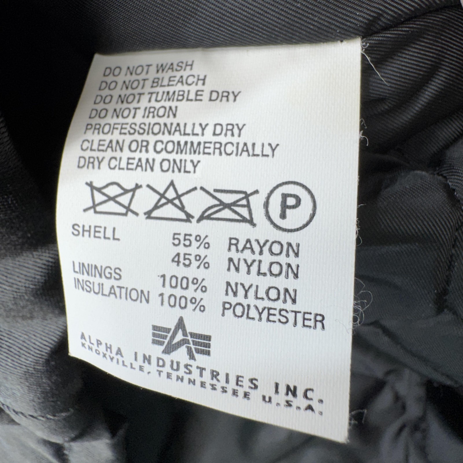 Alpha Industries Jacket Mens 46 Black Puffer Military Tactical Coat USA Made