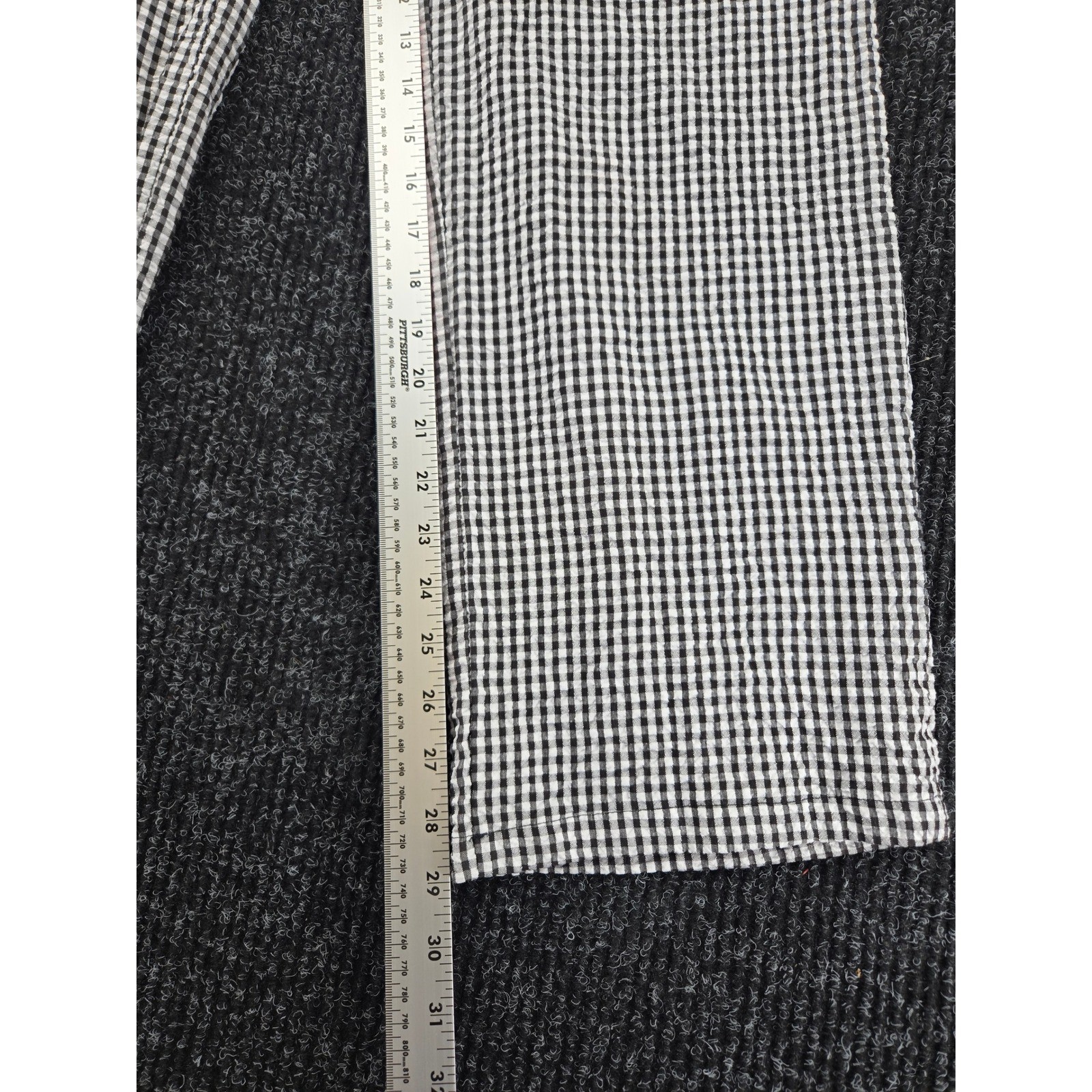 New Look Womens Gingham Checkered Straight Leg Pants Black White Medium RN57686