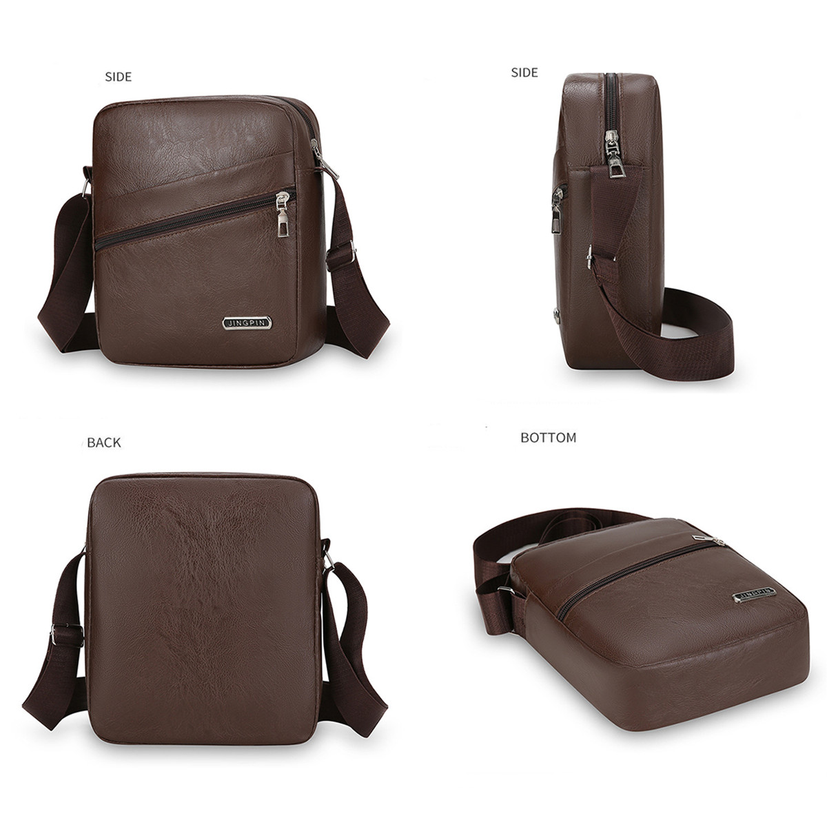 Men’s Leather Crossbody Bag Shoulder Sling Travel Casual Messenger Chest Pack US