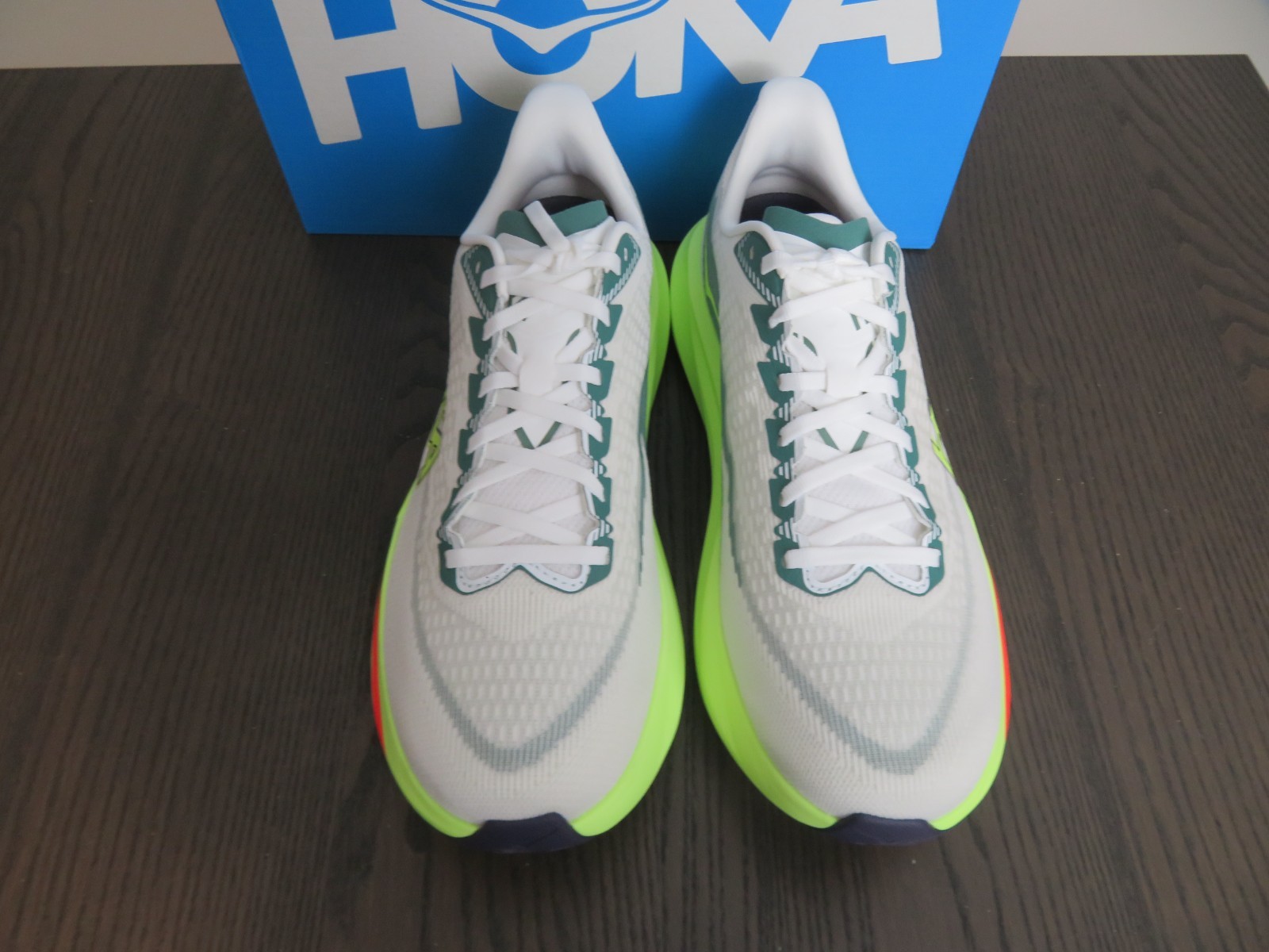 Hoka One One Mach 7 Mens 12 Shoes 1171904 FYZ Gray Green Running Gym Sneaker