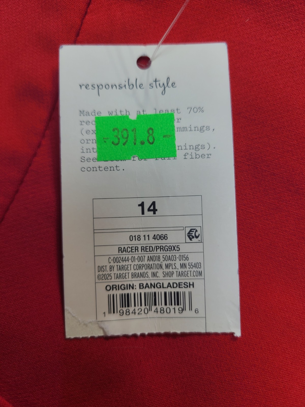 Women’s High-Rise Tailored Shorts A New Day Red Midweight Stretch Size 14