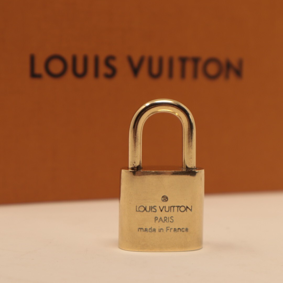 LOUIS VUITTON PadLock Lock & Key Brass Gold Authentic Number random Japan