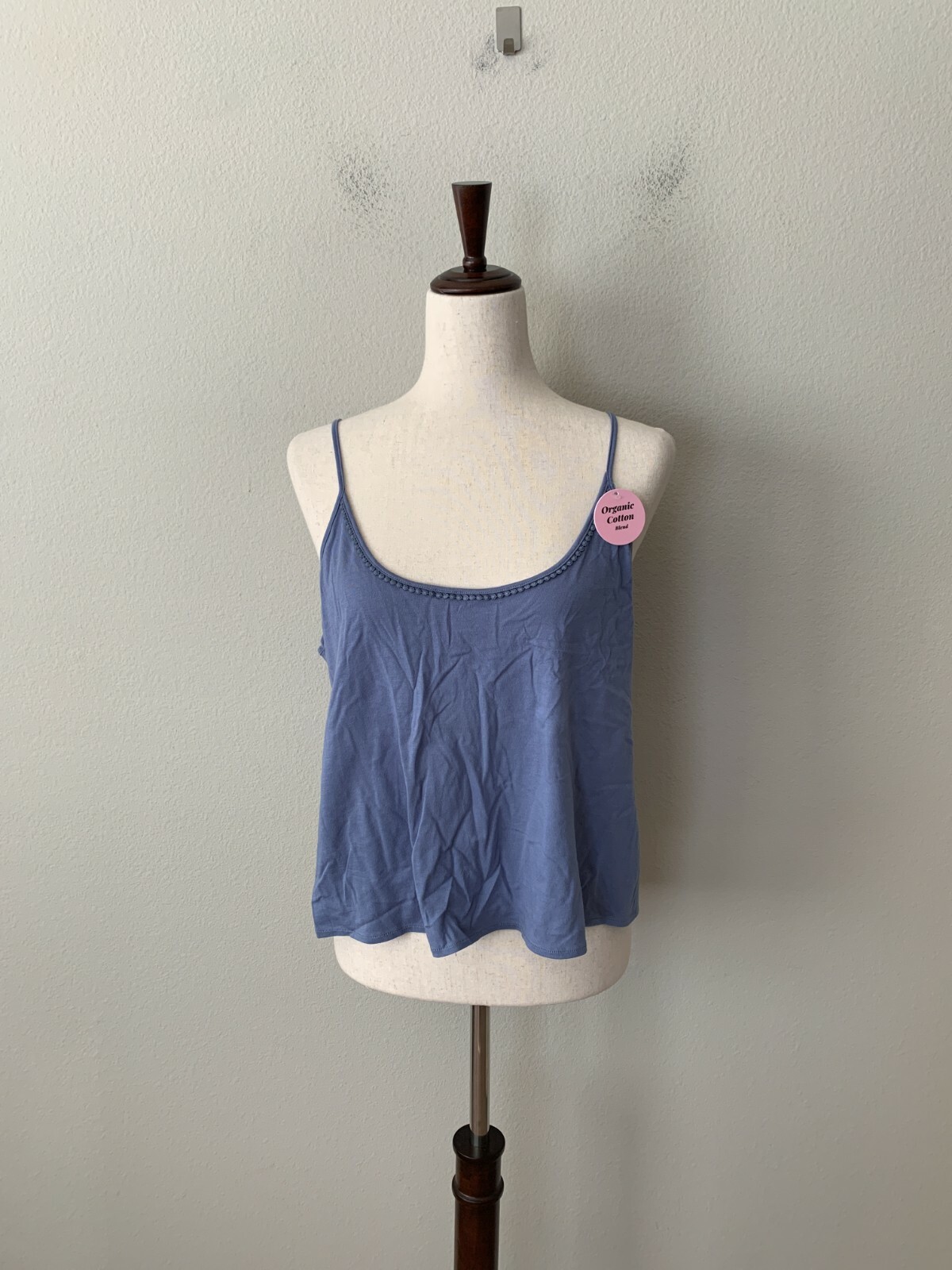 Natural Skin Sz S Aubrey Camisole Organic Cotton Modal Blend Pom Pom Back Tie