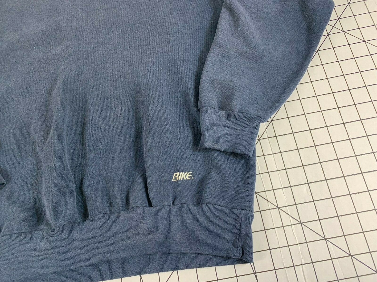 Vintage 80s 90s BIKE Brand Blank Plain Distressed Worn Faded Thin Sweatshirt