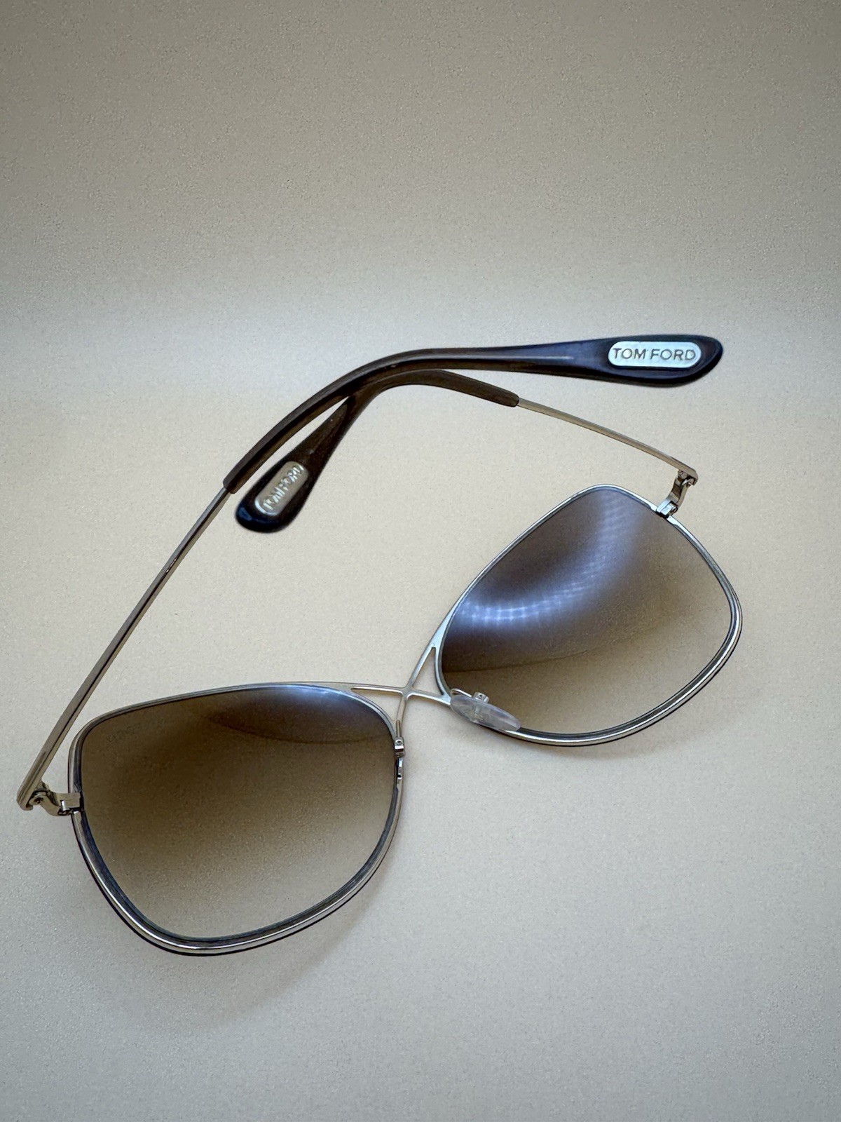 Tom Ford Colette TF250 28F Gold Brown Sunglasses 63-12-135mm Made In Italy Used
