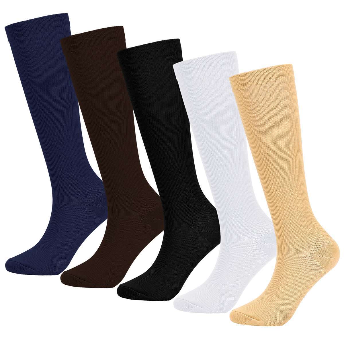 S M L XL 2XL 3XL 4XL Wide Calf Plus Size Compression Socks Women Men 20-30mmHg