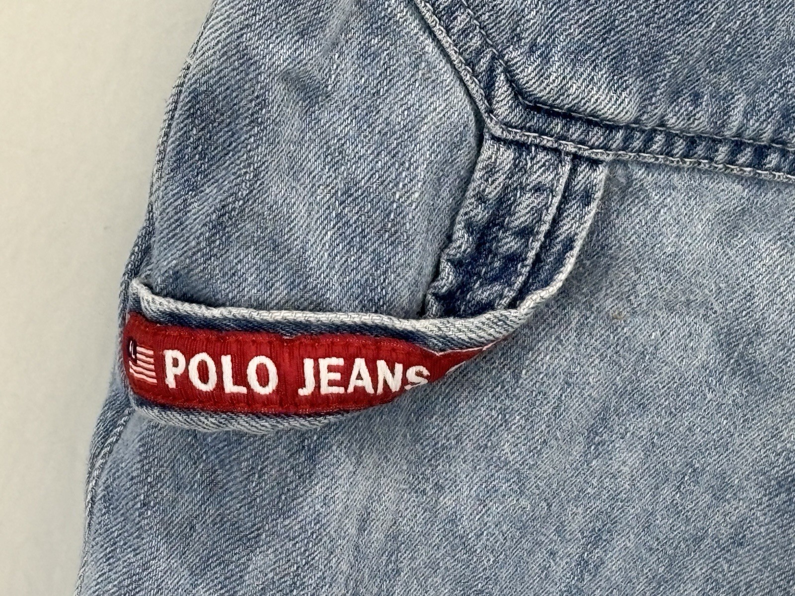 Vtg Y2K 90s Polo Jeans Co Ralph Lauren Denim Short Bibs Overalls XL Shortalls