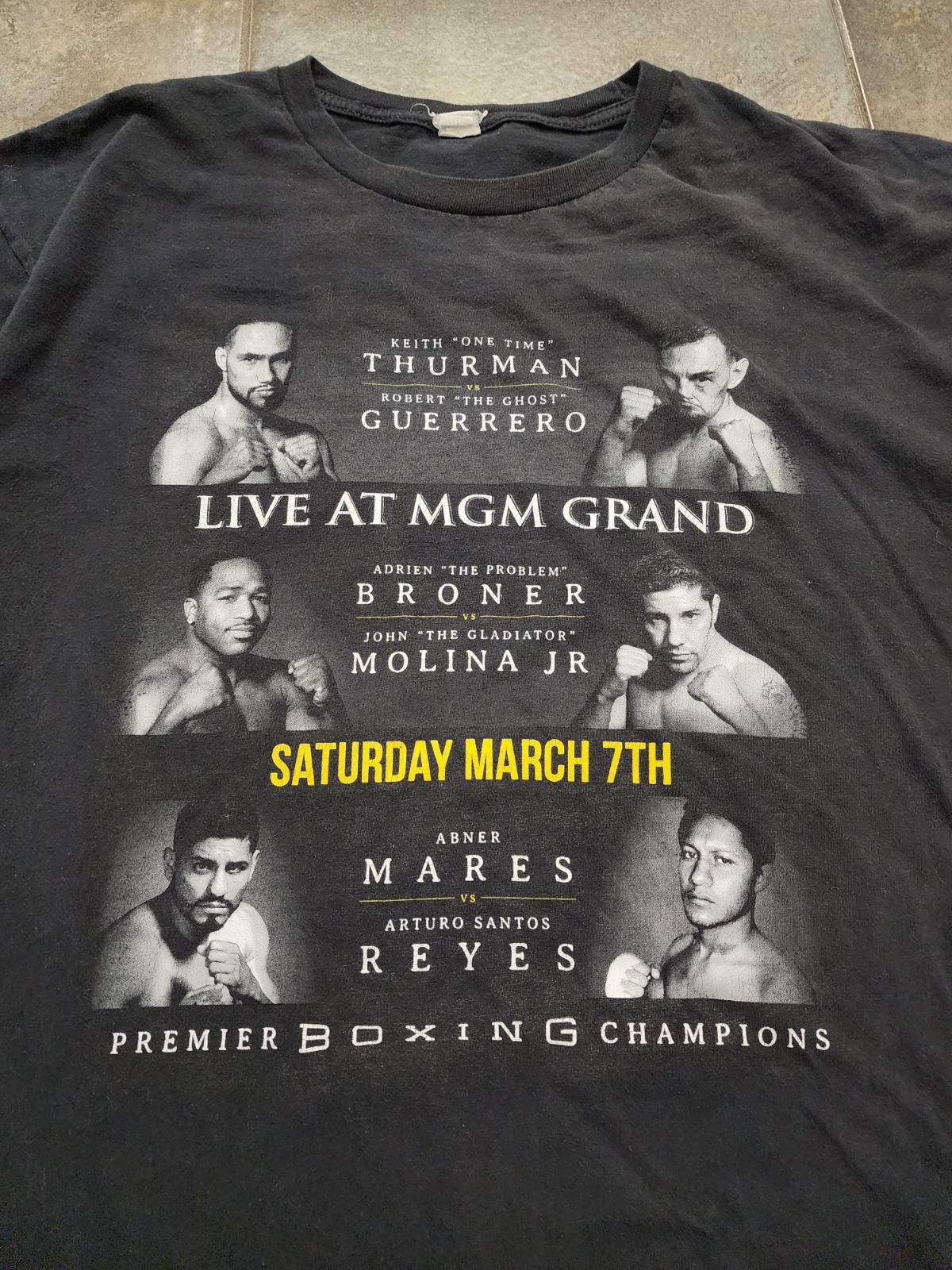 MGM Grand Premier Boxing Champions XL Thurman Vs Guerrero 2015 Las Vegas T Shirt