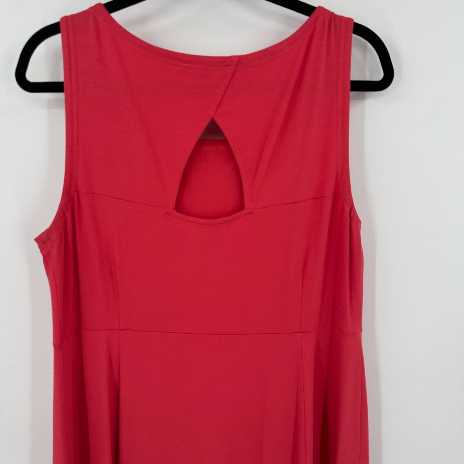 Eileen Fisher Midi Dress Women’s Large Pink Rayon Back Oval Cut Out Sleeveless