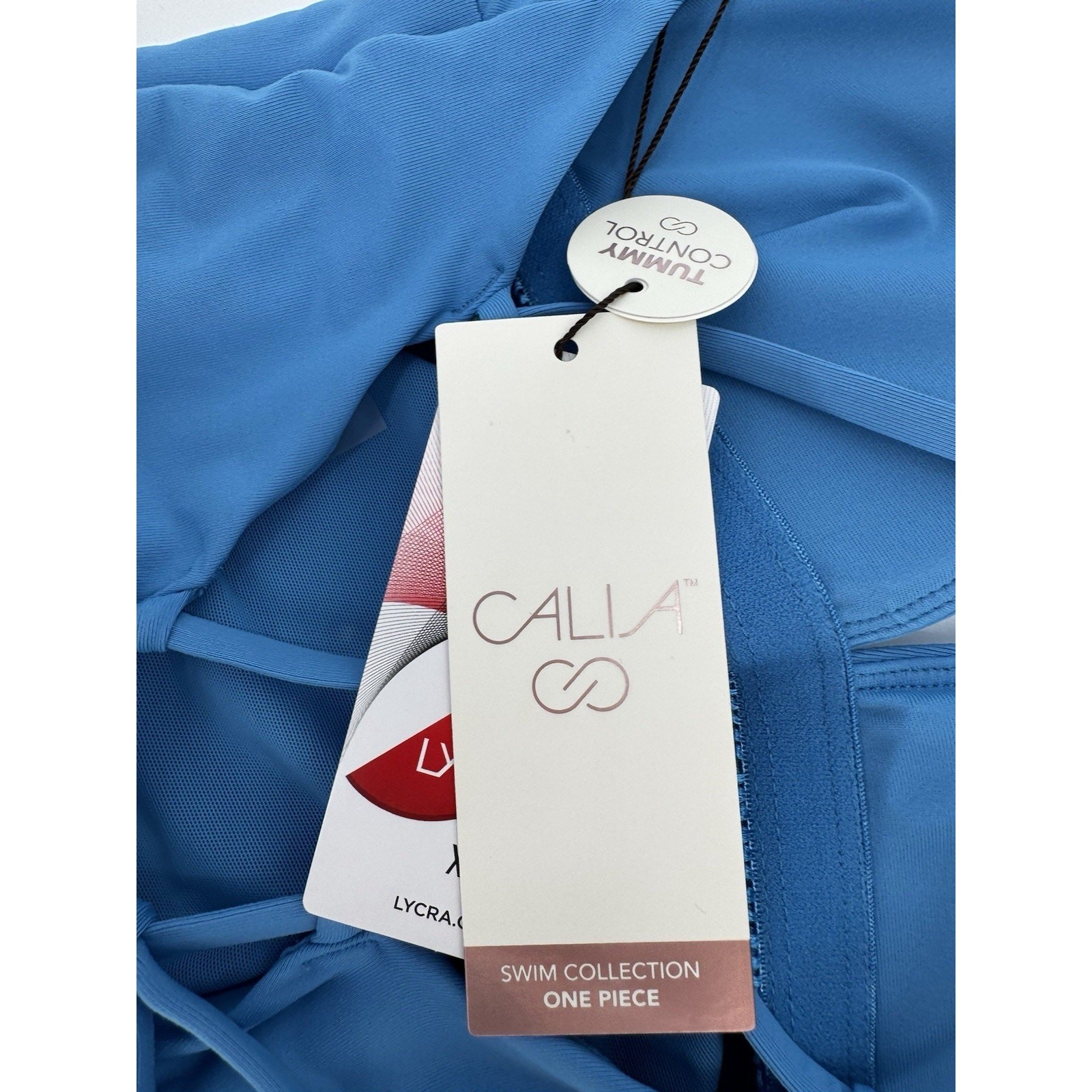 CALIA Women’s Swim Triangle Strappy Back One Piece Tranquil Blue Size 10